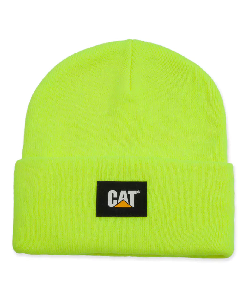 CAT Label Cuff Beanie Hi-Vis Yellow