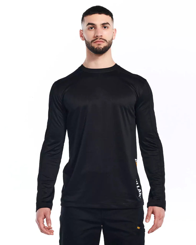 CAT WORKWEAR Men's Cooling Long Sleeve T-Shirt Black Front