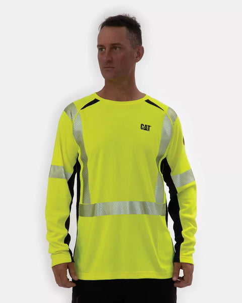 Overseas Highway Fishing Team Mens Long Sleeve Performance Shirt Yellow 