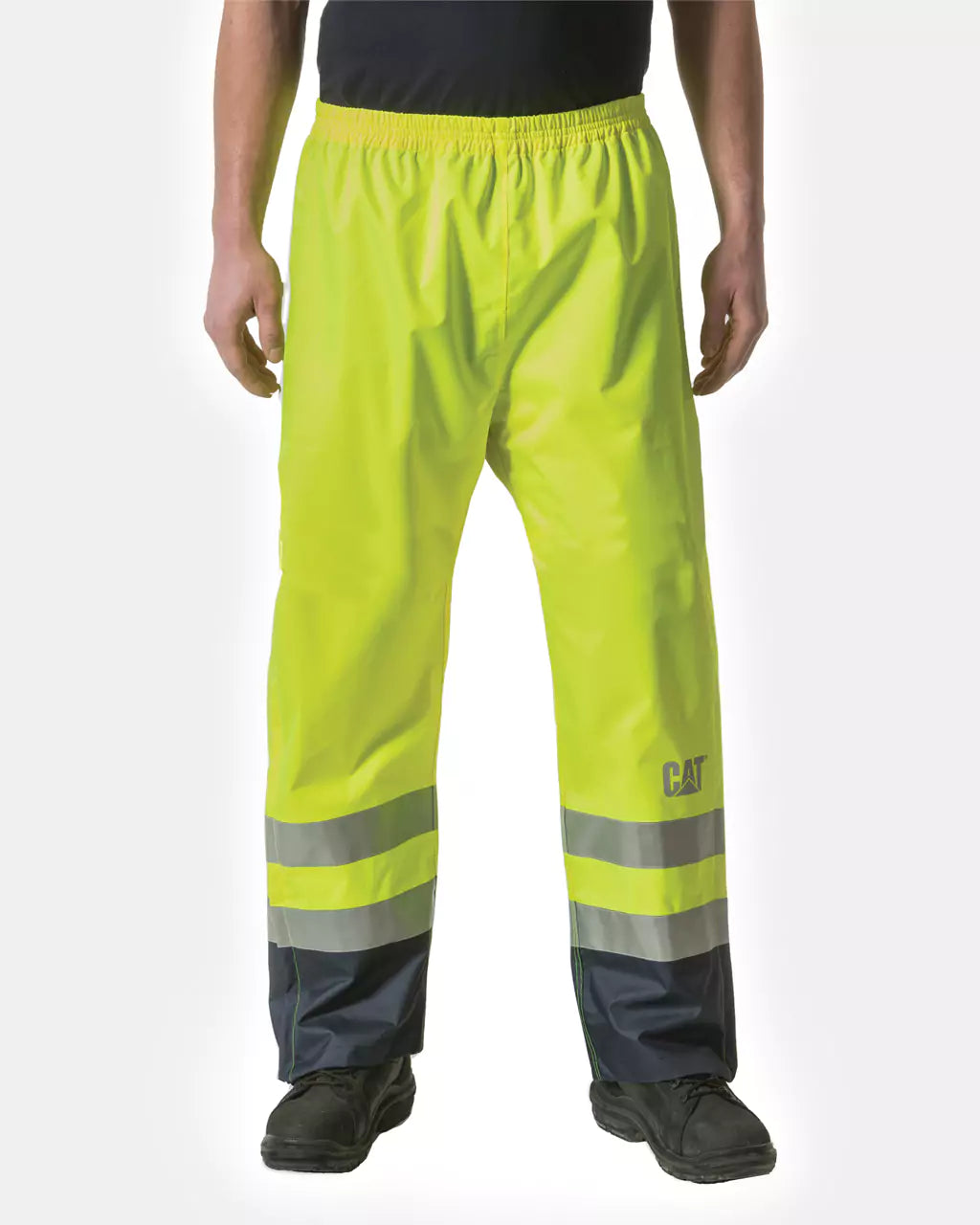 Cat Workwear Men's HiVis Waterproof Pants Hi-Vis Yellow Front