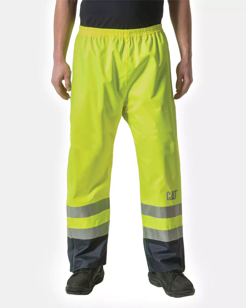 CAT Workwear Men's Hi-Vis Waterproof Pants Hi-Vis Yellow Front