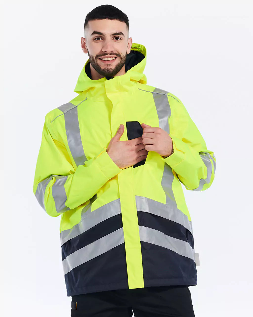 Men s Hi Vis Waterproof Rain Jacket