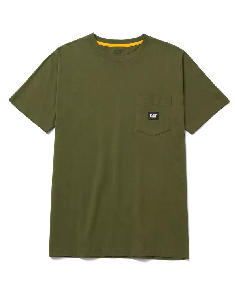 CAT WORKWEAR Men's Label Pocket T-Shirt Army Moss Front