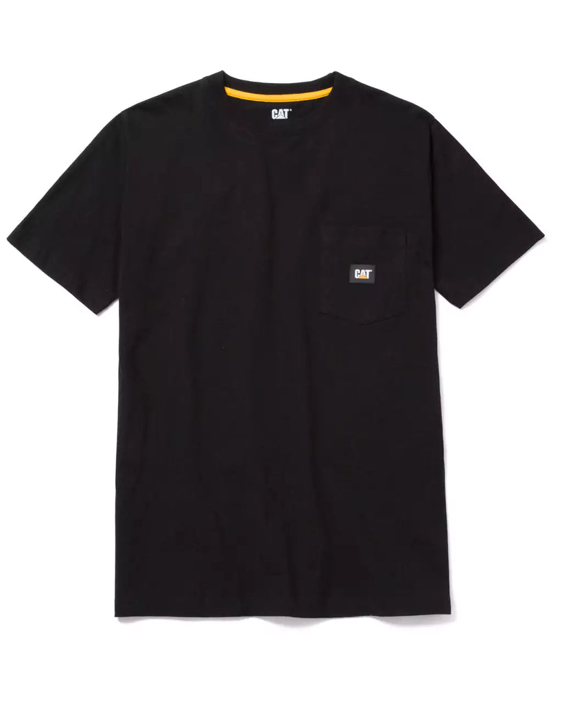 CAT WORKWEAR Men's Label Pocket T-Shirt Black Front