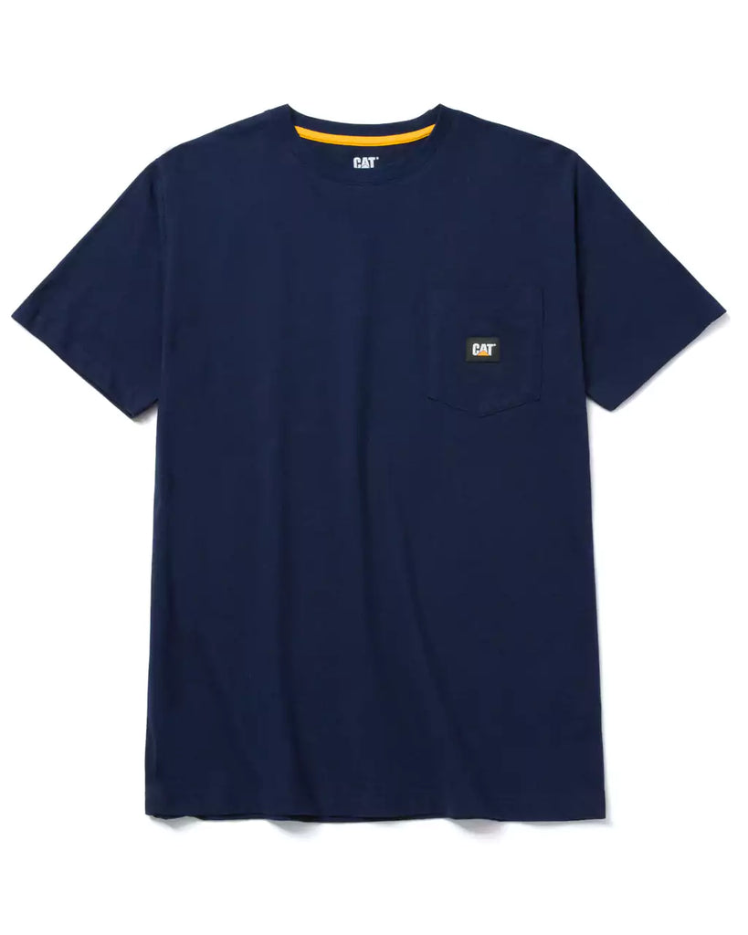 CAT WORKWEAR Men's Label Pocket T-Shirt Detroit Blue Front