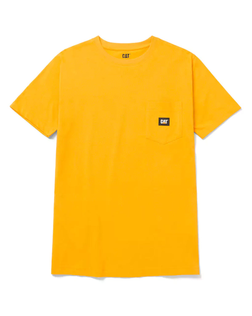 CAT WORKWEAR Men's Label Pocket T-Shirt Yellow Front