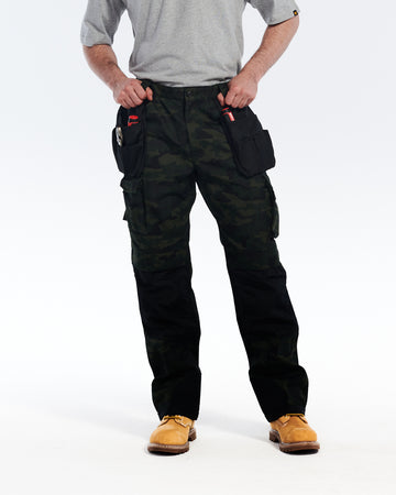 caterpillar workwear men's trademark trouser night camo front pockets