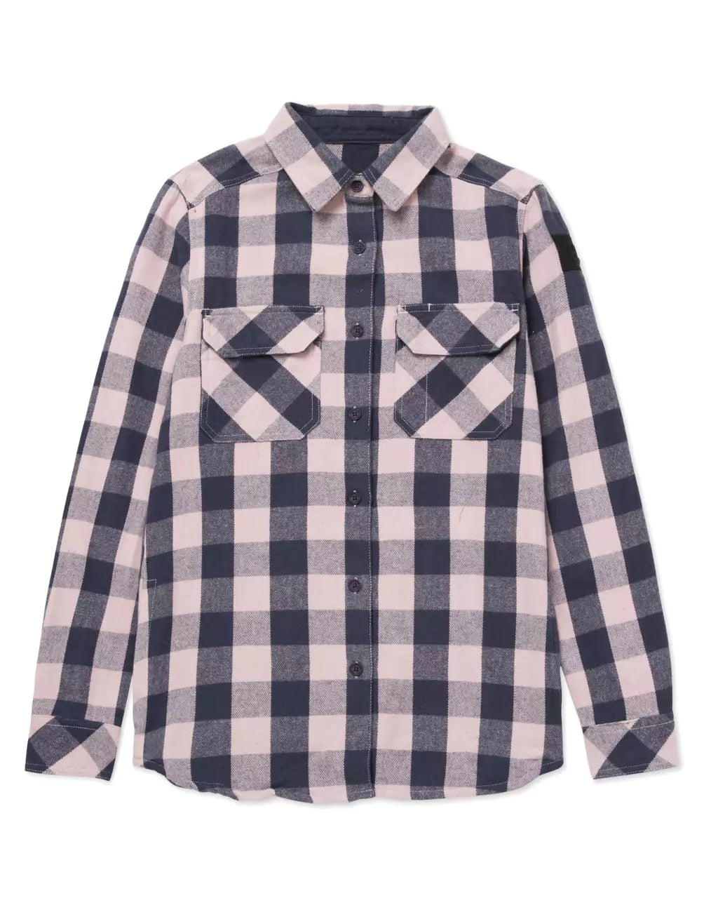 Cat 1610032 Women's Buffalo Check Overshirt - Faded Navy/Lilac X-Small Regular