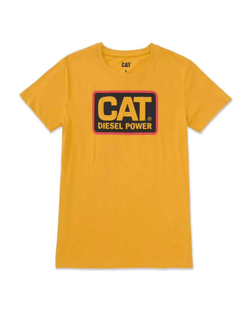 CAT WORKWEAR Women's CAT© Diesel Power T-Shirt Yellow Orange Front
