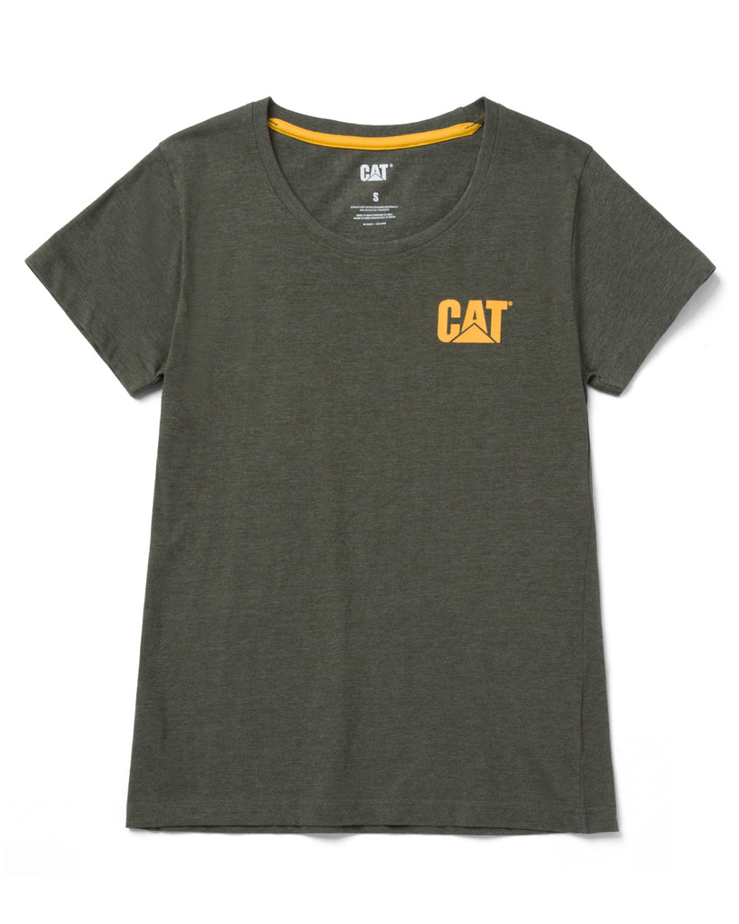 CAT WORKWEAR Women's Trademark T-Shirt Army Moss Front